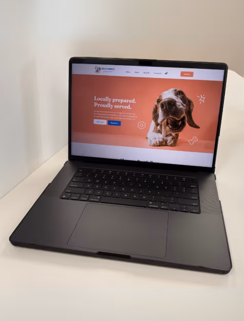 A laptop on a table