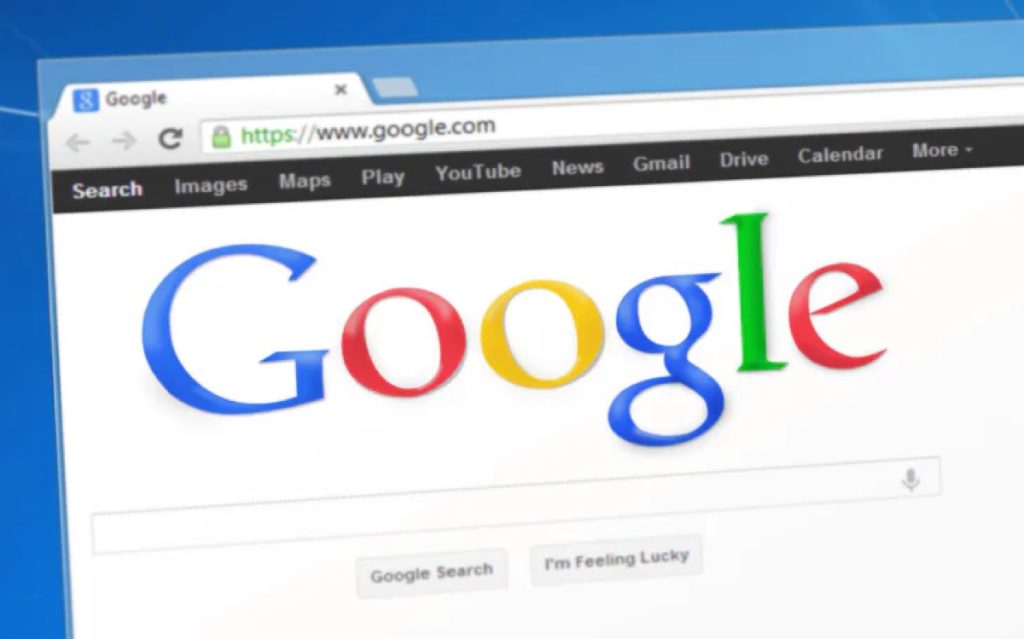 Google search homepage open in a web browser